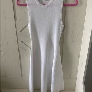 Active USA White Ribbed Mock Neck Sheath Mini Dress
